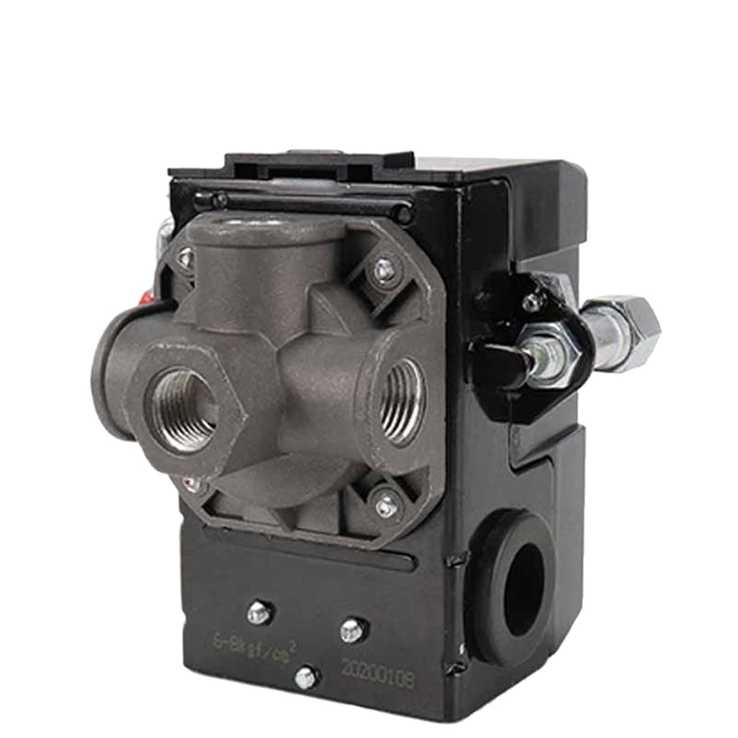 110V/240V 55-175Psi Air Pressure Switch for Compressor Spare Spart Small Air Pump Control Valve 1-4 Port LF10(LF10A-4Hole,0.5-0.7MPA)