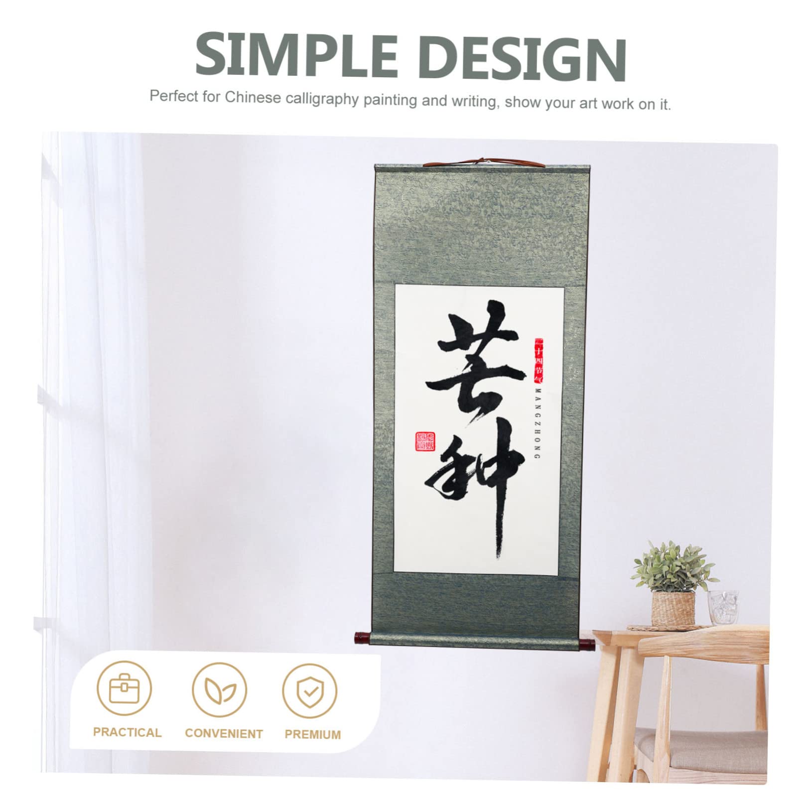SEWACC 2 Pièces Papier à Calligraphie Chinoise Multifonction, Papier de Riz et Bois, pour Création Artistique à Suspendre au Mur, Maison et Bureau