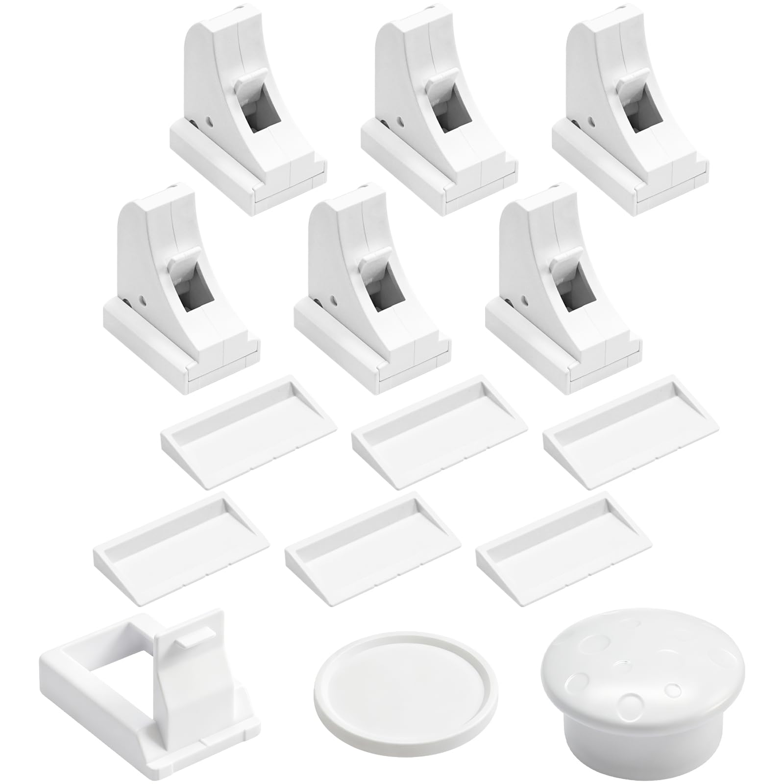 6 Pack Magnetic Cabinet Locks, Baby Proofing Child Safety Latches, No Screws Easy Installation for Cupboard Drawers