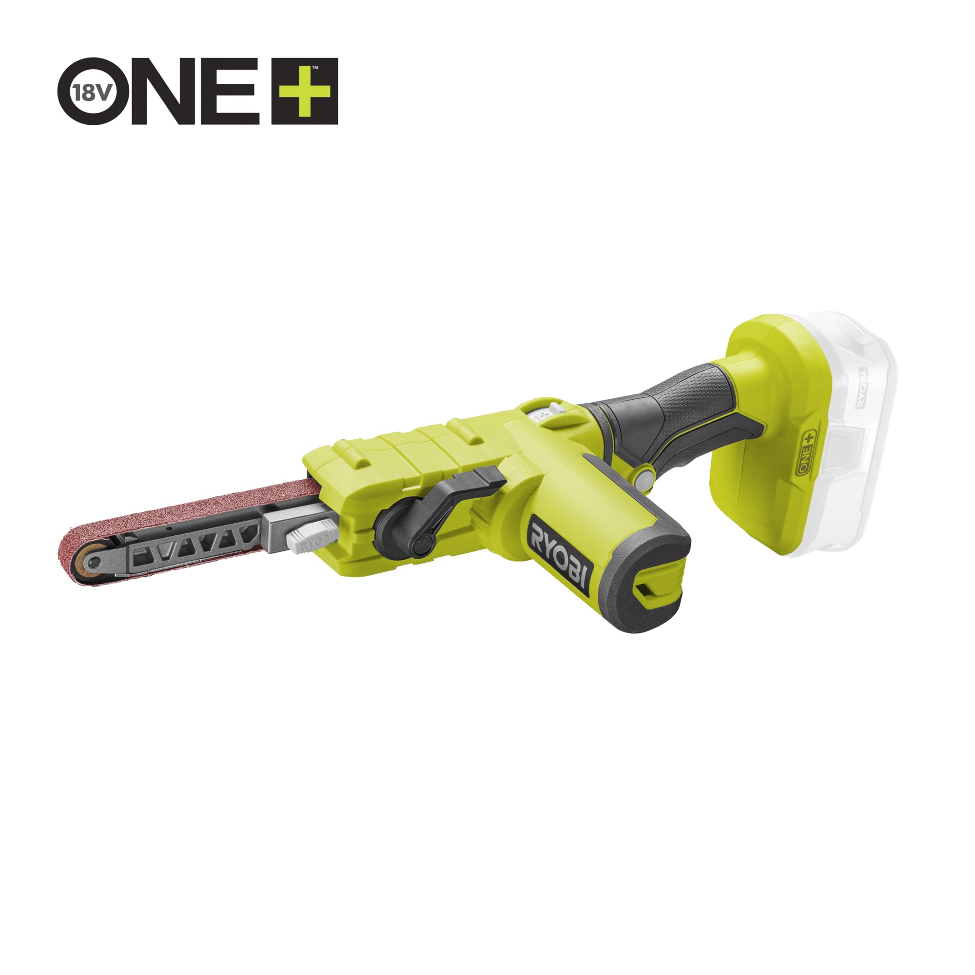 RYOBI - Lime 18V ONE - Vitesse Bande 260-630 m/min, Dim, 13x457mm - pour Poncer Bois, Carreaux, Métaux et Aiguiser - (Batterie et Chargeur non Inclus) - avec 6 Bandes abrasives