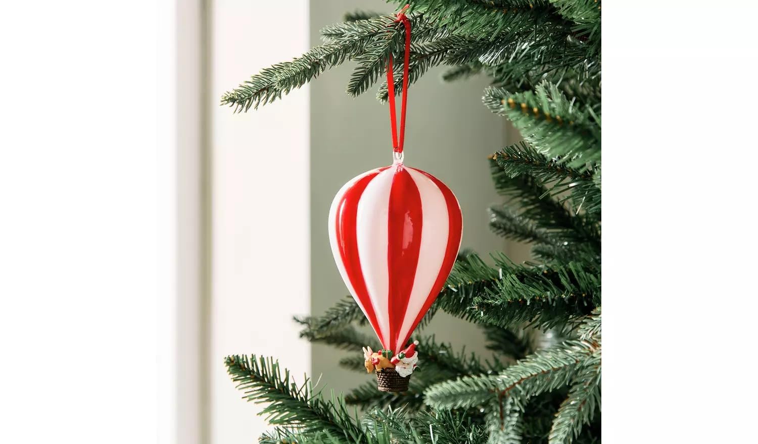 Aidni Multicolor Single Hot Air Balloon Glass Christmas Baubles