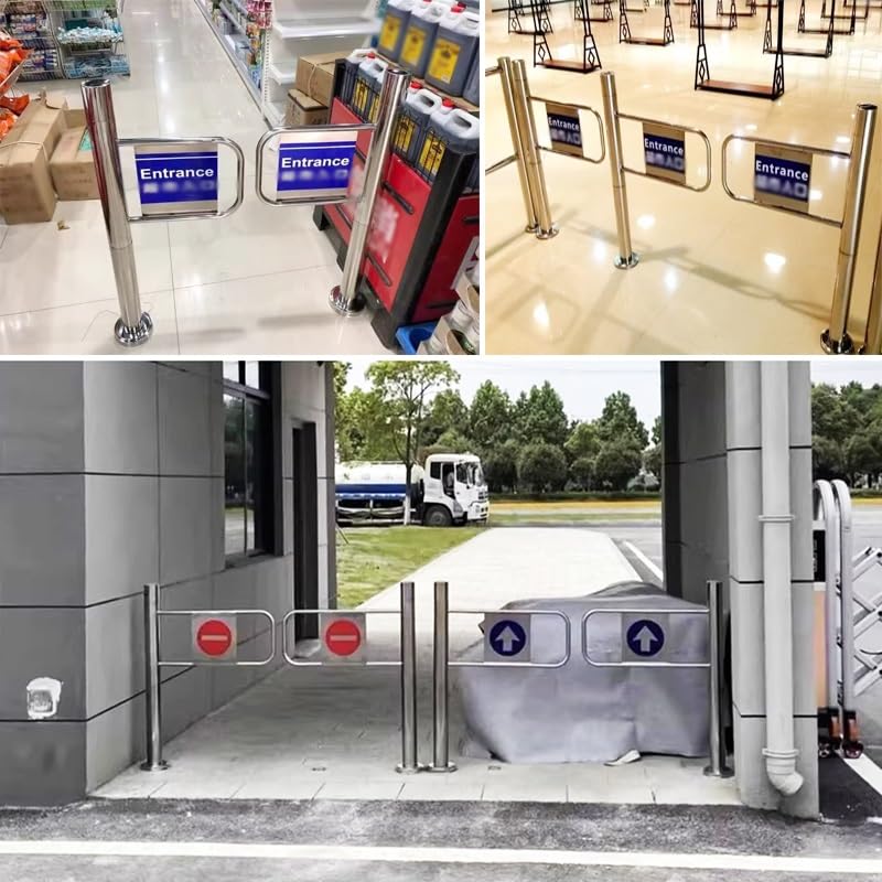 PFCDZDU Spring-Loaded Entrance Swing Gate, Passage/Hallway Automatic Closing Safety Door, 90° Opening Barricade for Library Store Shopping Malls Import Export(160x97cm)