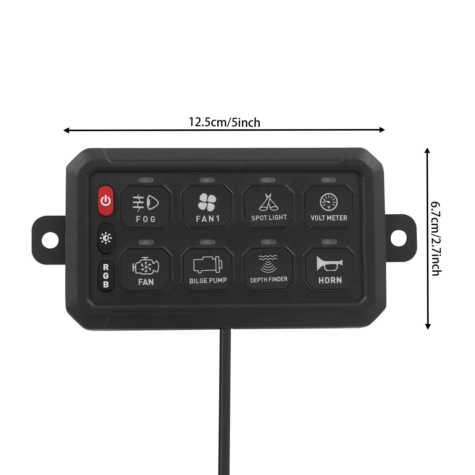 LOYALHEARTDY 8 Gang Switch Panel with App Control & Adjustable Brightness - Multifunction Toggle Switch Panel for Trucks, Boats, RVs |8 RGB Colors, IP65 Waterproof, Aluminum Alloy & Iron Construction