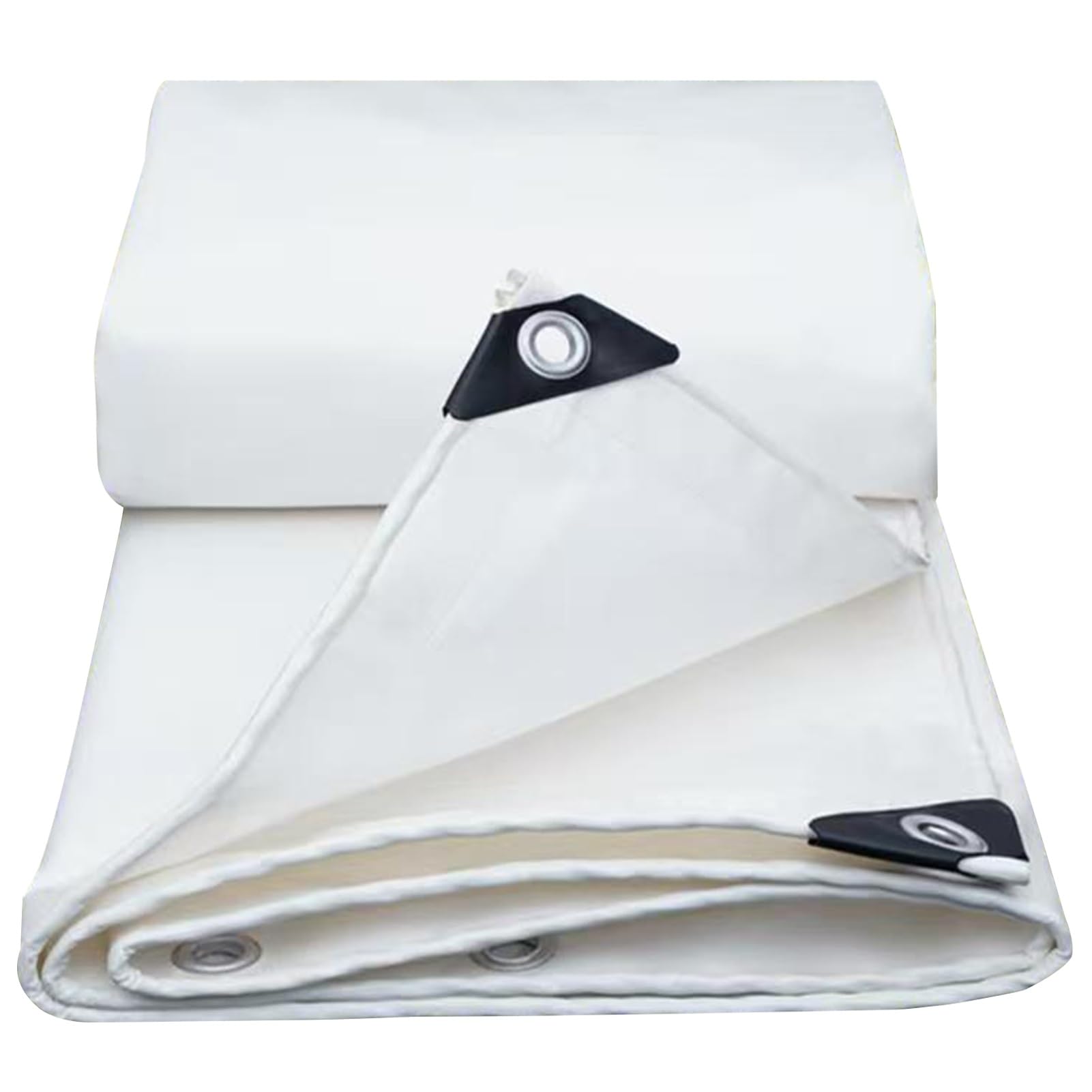 AIXILAN Tarp Sheet Cover,Canvas Tarp,Tarpaulin Waterproof 2x4m 2x5m 2x6m 3x6m White Canvas with Grommets Groundsheet for Camping Garden Furniture Multipurpose(3x5m(9.8ftx16.4ft))