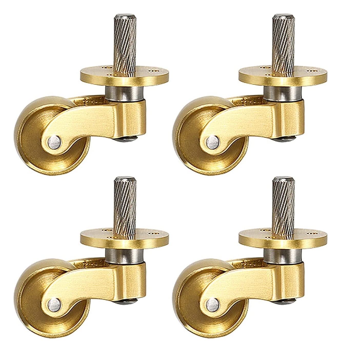 Roulette pivotante pour meubles sans freins, en laiton, roulette pivotante vintage à 360 ° avec vis, roulette pivotante mobile pour roulettes de chariot/canapé/table basse