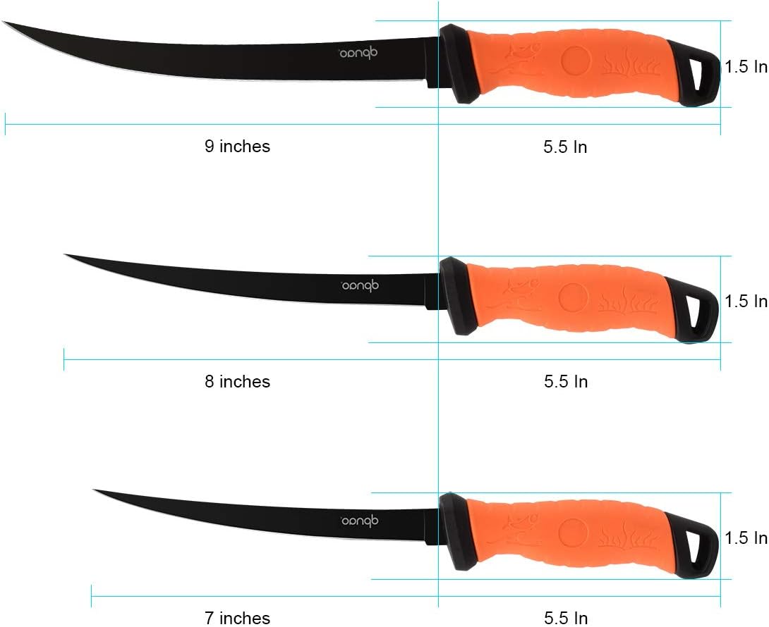 DPNAO Fishing Fillet Knife & Bait Knives, Professional Razor Sharp Stainless-Steel Blade, Comfortable Non-Slip Grip, Includes Sheath and Sharpener : Sports & Outdoors