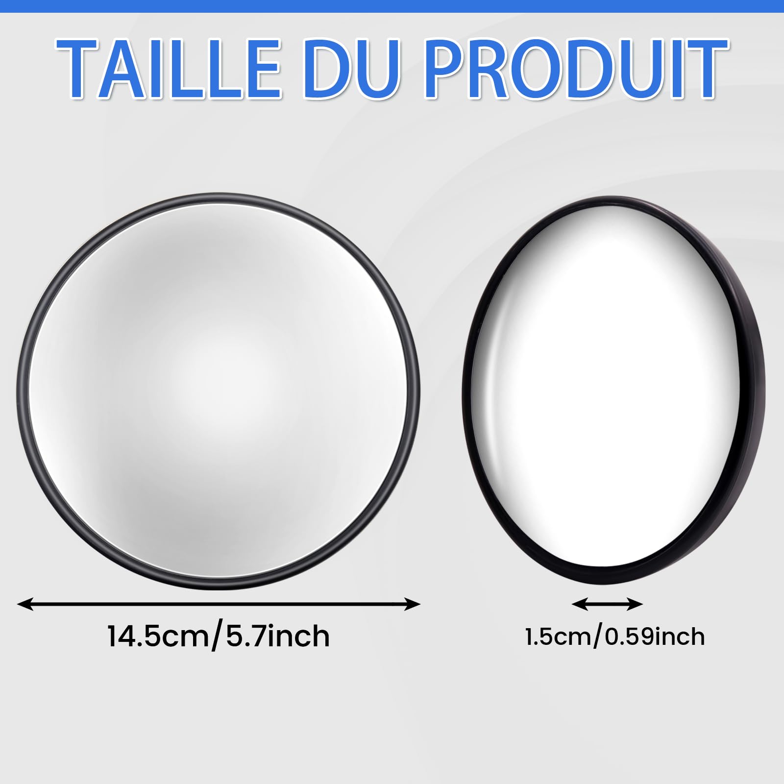 Avec miroir de sécurité convexe mural réglable - miroir de circulation pour la sécurité (1Pcs 14.5cm)