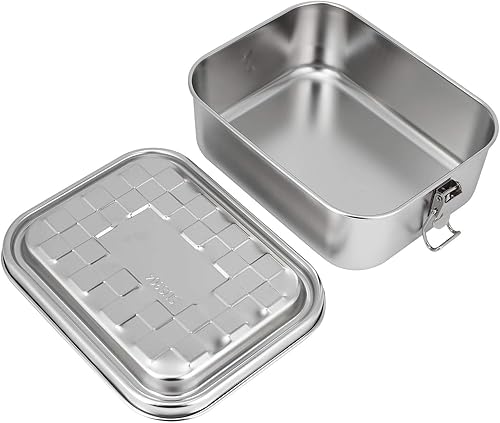 Miniatura 9 de LIZEALUCKY Lonchera de una sola capa para alimentos Bento Box 304 Recipiente de ensalada de acero inoxidable con tapa a prueba de fugas y cerraduras