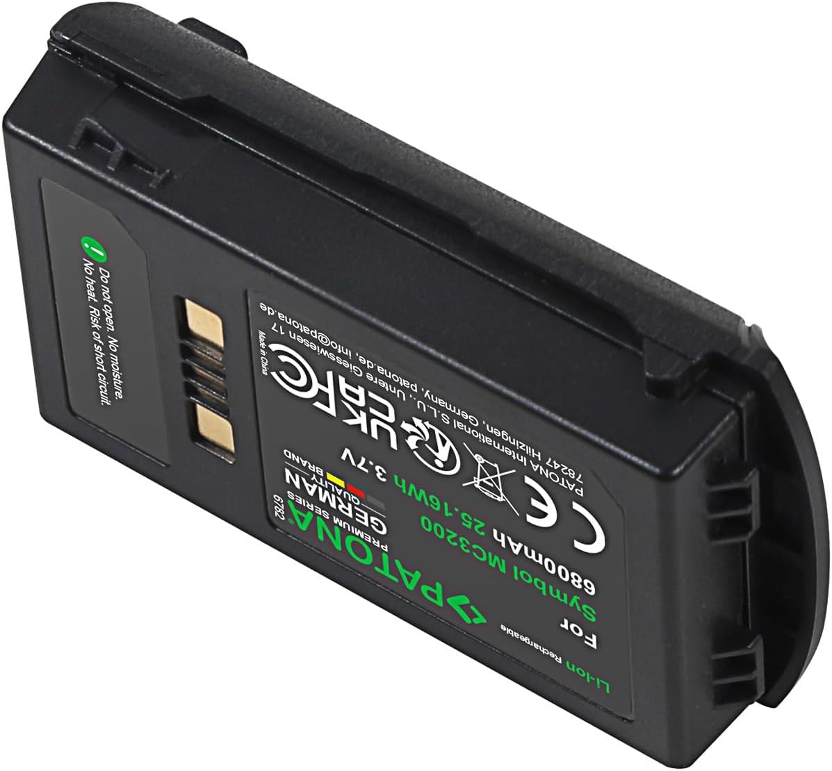 PATONA Akku für Zebra MC3200 MC32N0 MC3300 Motorola Ersatz BTRY-MC32-01-01 3,7V