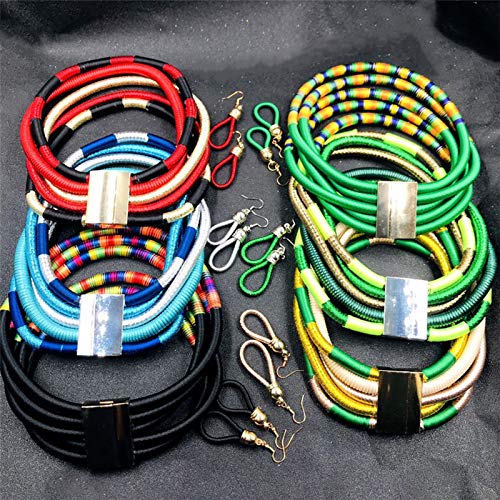 JENPECH Colar com Pingente de Strass Corrente de Clavícula Joia Feminina, Multicamadas Trançadas Exa