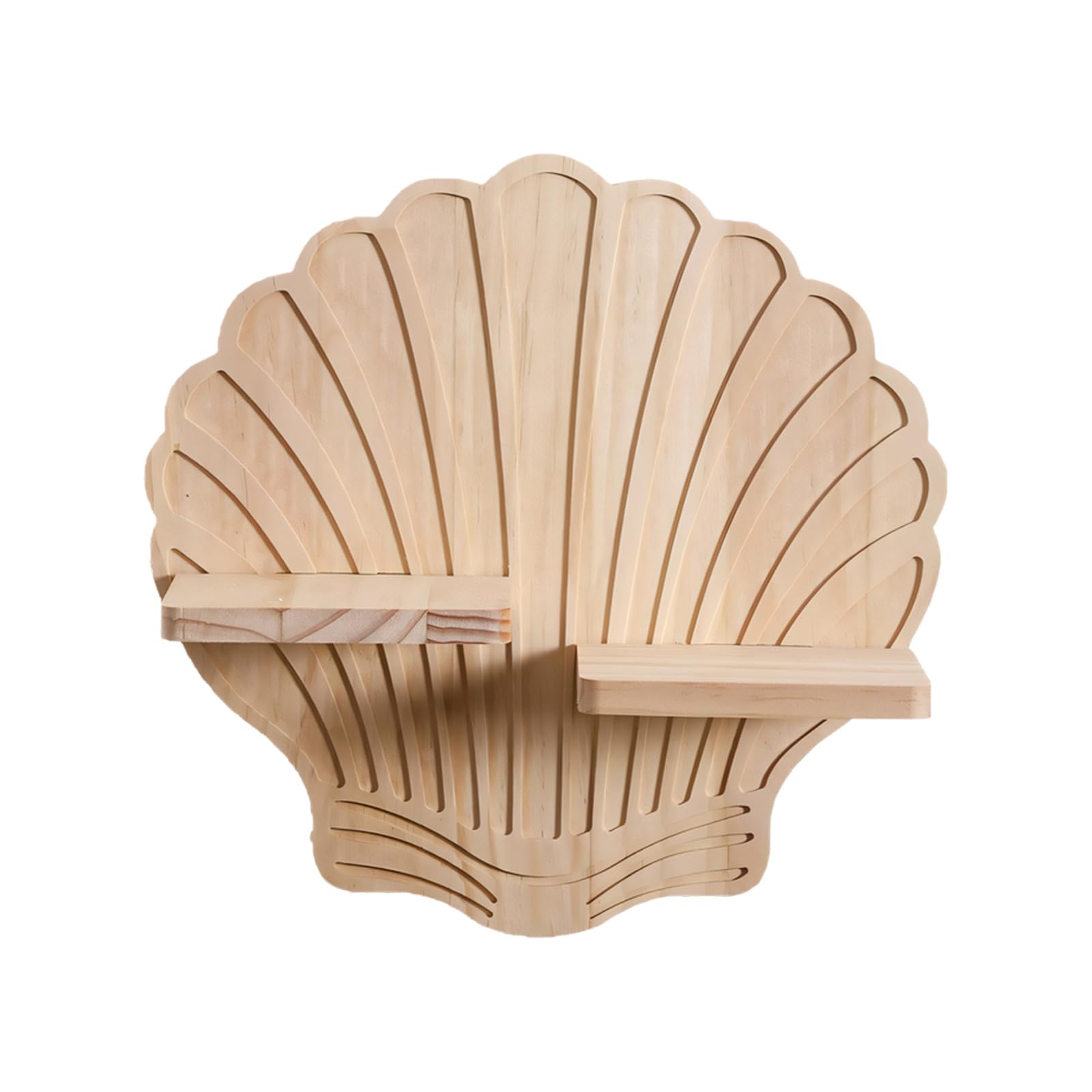 MURYE Wall Mounted Floating Shelf for Plant Figurines Display, Seashells Wall Shelf Walled Decors Walled Wood Storage Shelves Seashells