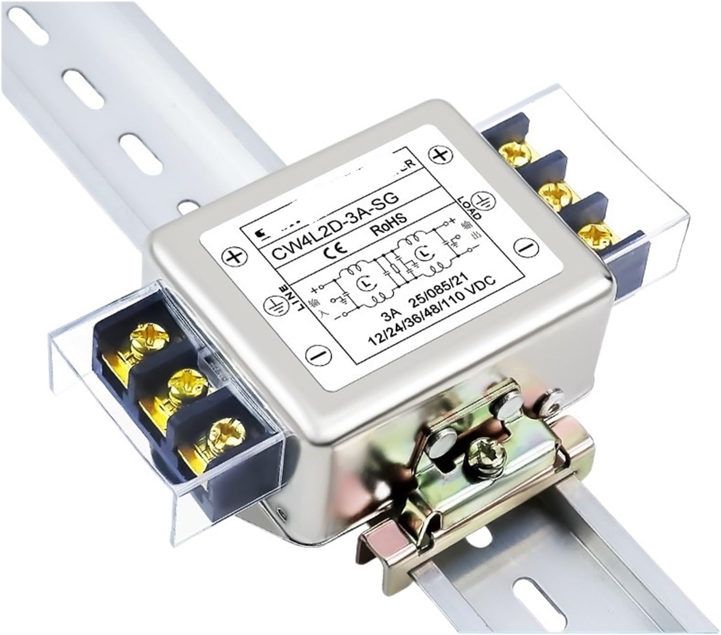 DC Power Filter CW4L2D-20A-SG Terminal Rail 3A6A10A purify Audio 110VDC Interference(CW4L2D-3A-SG)