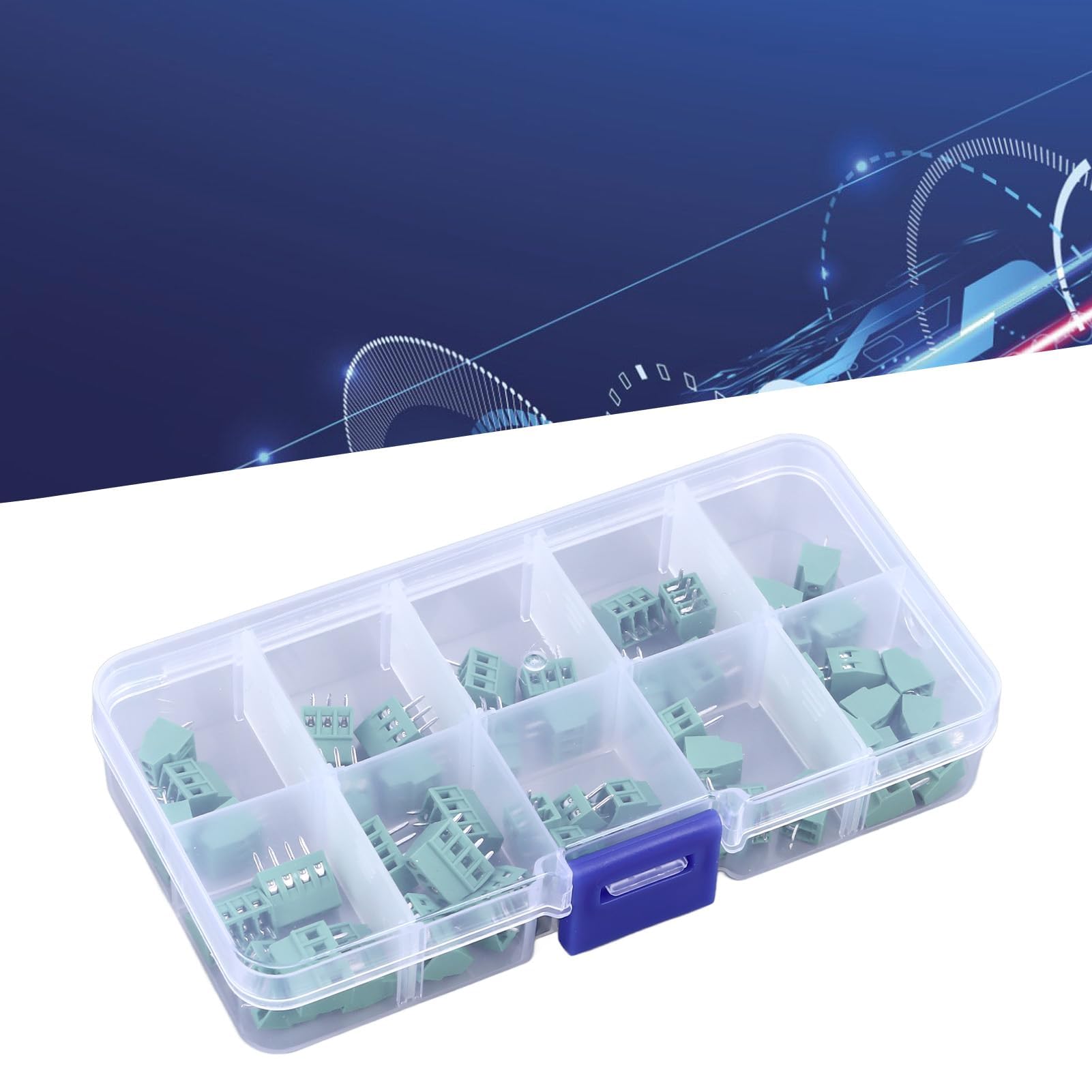 Zestaw złączy zaciskowych 50 szt. 2,54 mm blok zacisków śrubowych ABS do projektów elektronicznych