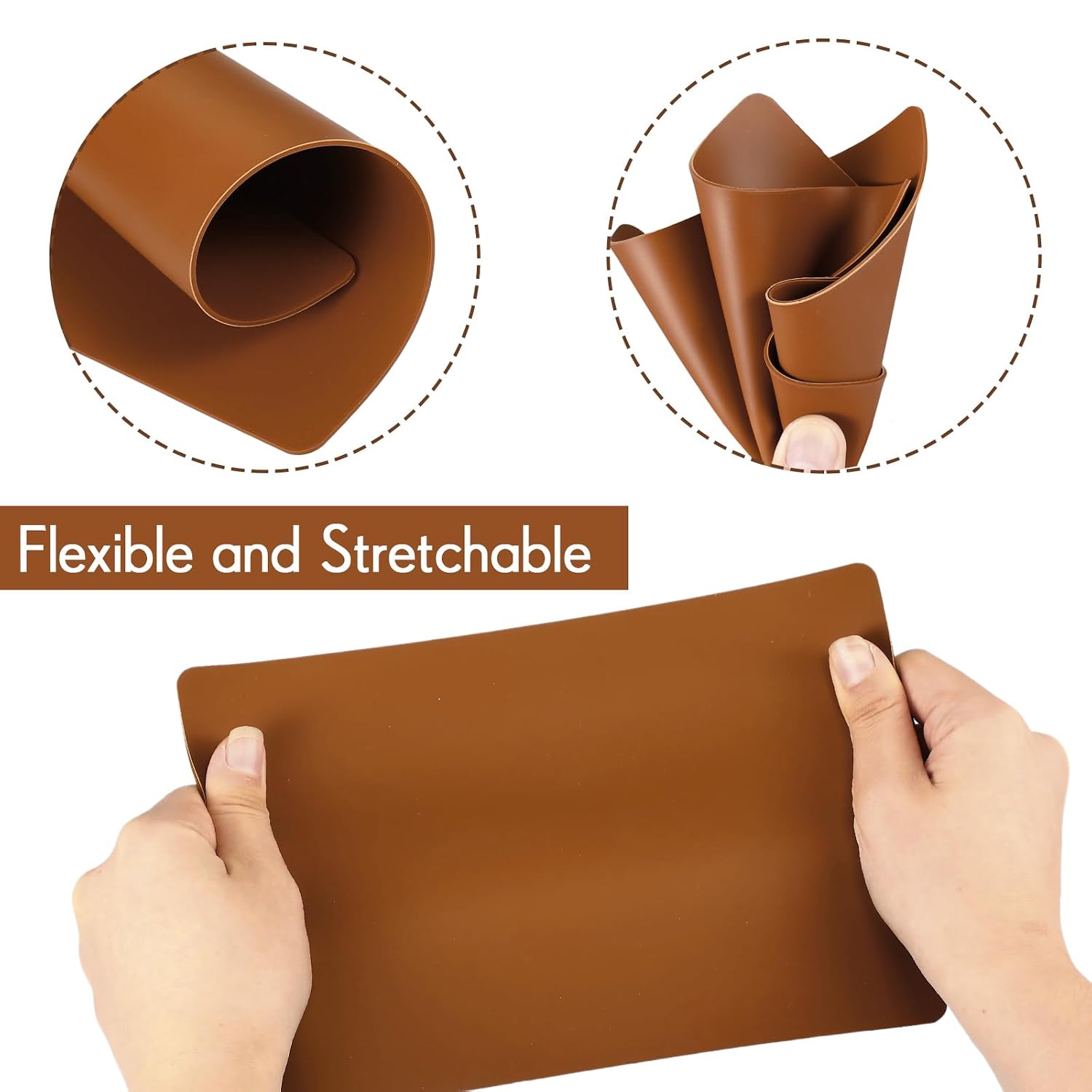 Frienda 20 Pcs 8.7'' X 5.7'' Fake Tattoo Skin, 1.5 mm Double Sides Blank Tattoo Practice Skin Sheet for Microblading Eyebrow Beginners Experienced Artist, Brown