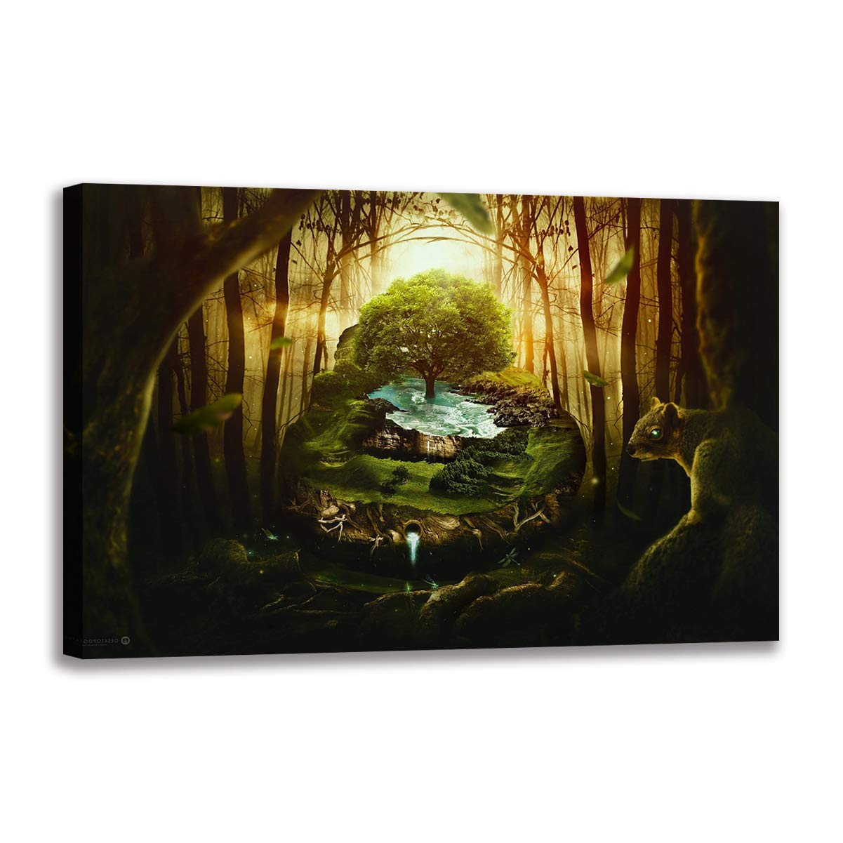 Toile jungle abstraite avec châssis 30x45 cm Five-Seller