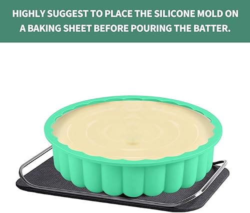 Miniatura 2 de Charlotte Cake Pan de silicona de 10 pulgadas, molde redondo antiadherente de silicona para hornear, moldes redondos de silicona para tarta de