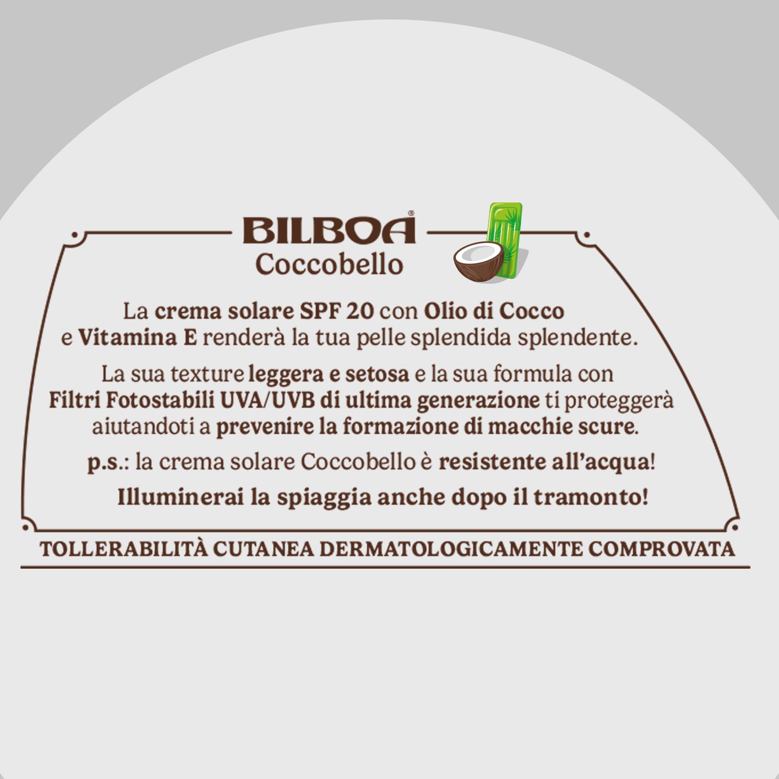 Bilboa Coccobello Trigger Solare SPF 20, con Olio di Cocco, Illuminati d’Immenso, Resistente all'Acqua, 200 ml