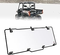 KEMIMOTO Hard-Coated Rear Windshield for Polaris Ranger XP 1000/Crew 2017-2026 & More - Tool-Free Install, Dust/Wind Blocker