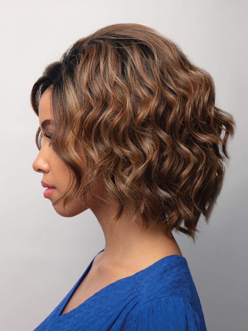 Attitude Wig Color Burnt Chili - Noriko Wigs 7.75" Short Wavy Shag Loose Waves Heat Friendly Synthetic Lace Front Orchid Collection Curly Avg Cap Bundle MaxWigs Hairloss Booklet