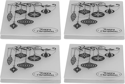 Amazon Co Jp エンボス加工フォルダー クリスマスカード作成に使いやすい4個のユニークな楽しいカードプラスチックテンプレート 文房具 オフィス用品