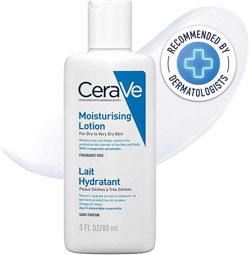 CeraVe Moisturizing Lotion For Dry Skin (88ml) – Formulated With 3 Essential Ceramides And Hyaluronic Acid | Non-Comedogenic, Oil Free And Fragrance-Free Body Lotion