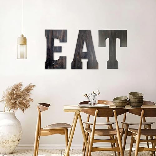 Miniatura 4 de Arte de pared con letras grandes para sala de estar, baño, dormitorio y decoración del hogar, letras rústicas de granja para apellidos familiares,