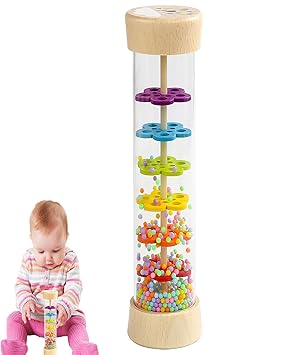 Rattle Set for Child 0-6 Months, Rainmaker Rattle, Rain Stick Musical Toy Montessori Toys for Child, Sensory Hand Grip Developmental Toy, Musical Instruments Toys for 1+ Year Old Toddlers - image, photos