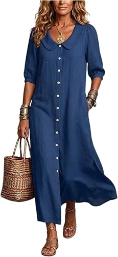 Coal2ToalPW Maxi Dresses for Women Summer Dress with Sleeves Beach Vacation Outf
