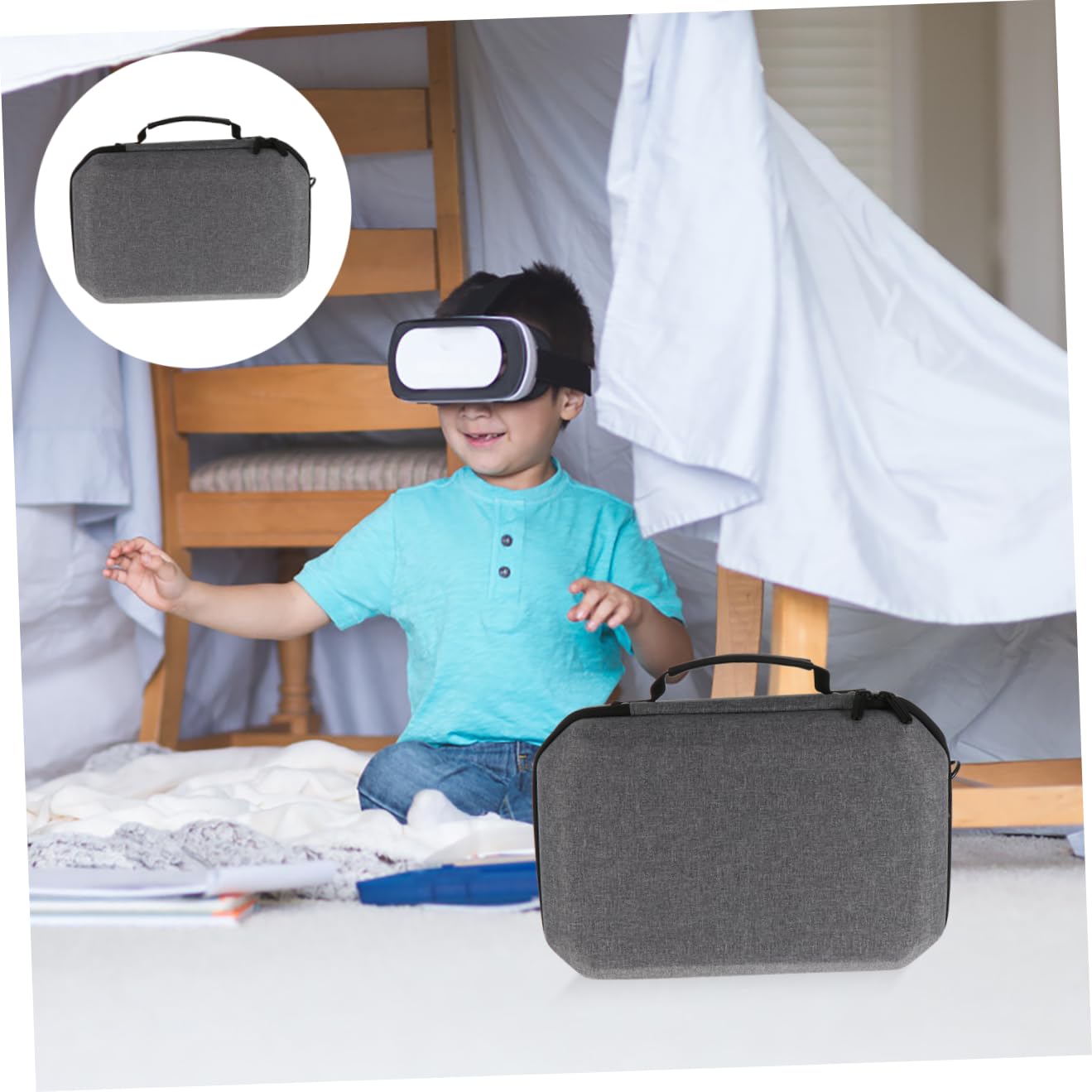 BESTonZON Caja De Almacenamiento para Gafas VR Estuche Portátil Resistente Compatible