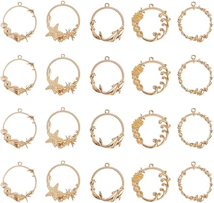 Amazon Co Jp Olycraft 個 レジン枠 空枠 マリンモチーフ 5種類 レジンフレーム セット 海 手作り 手芸 Diy ハンドメイド 素材 ジュエリー アクセサリー パーツ 4個 種類 ゴールド ホビー