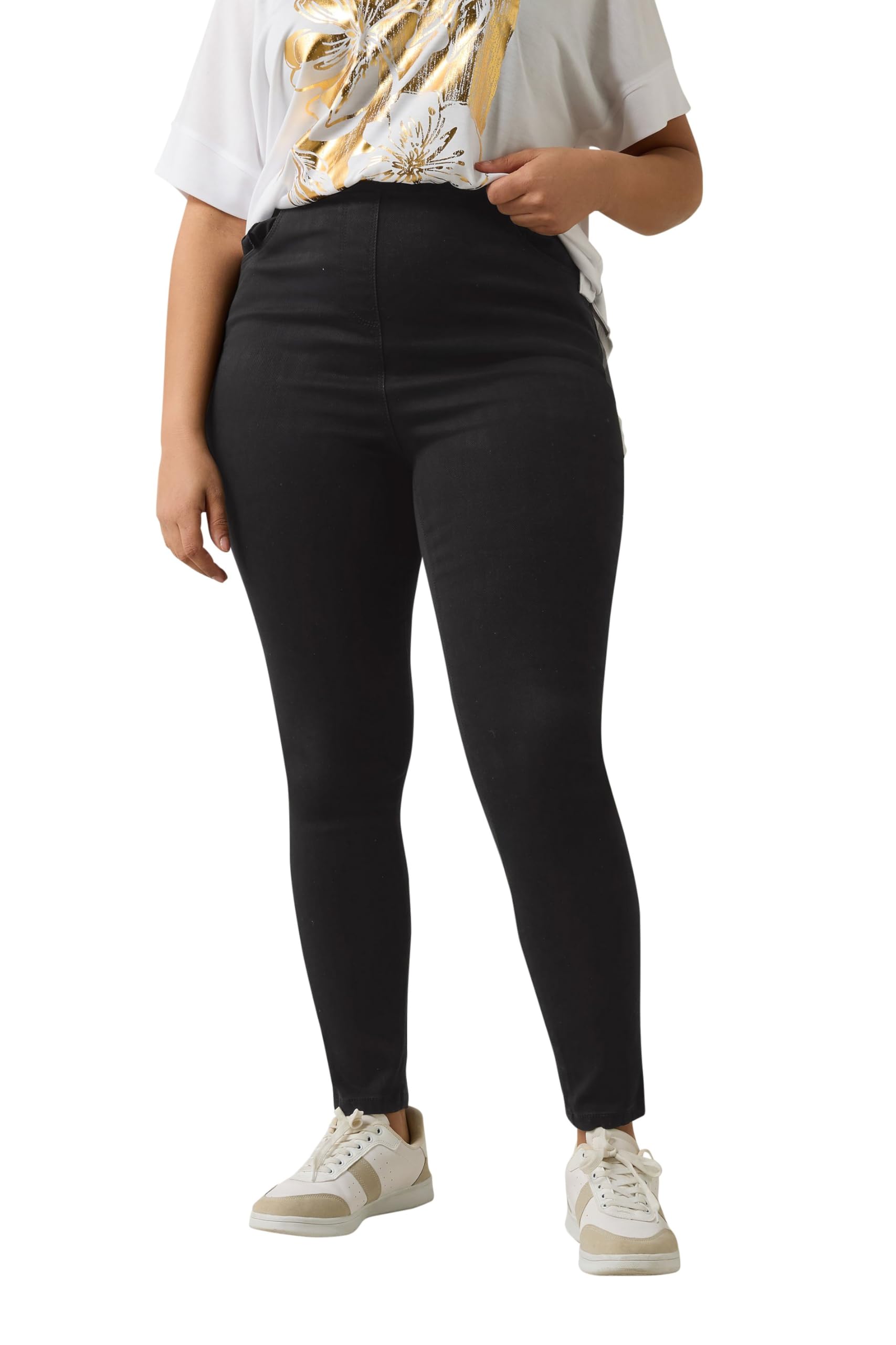 Evans Black Stretch Skinny Jeggings - Women's Size 26 - 28" Inseam - Elastic Waist - Side Pockets - Denim