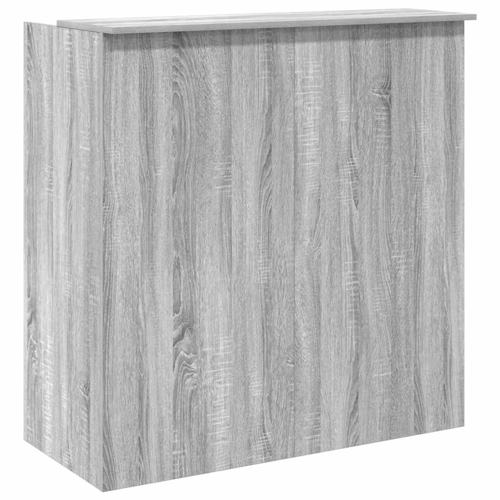 Banco Reception 100x50x103,5 cm in Truciolato Grigio Sonoma | Scrivania da reception per ufficio e salone di bellezza con ripiani interni per organizzare documenti.