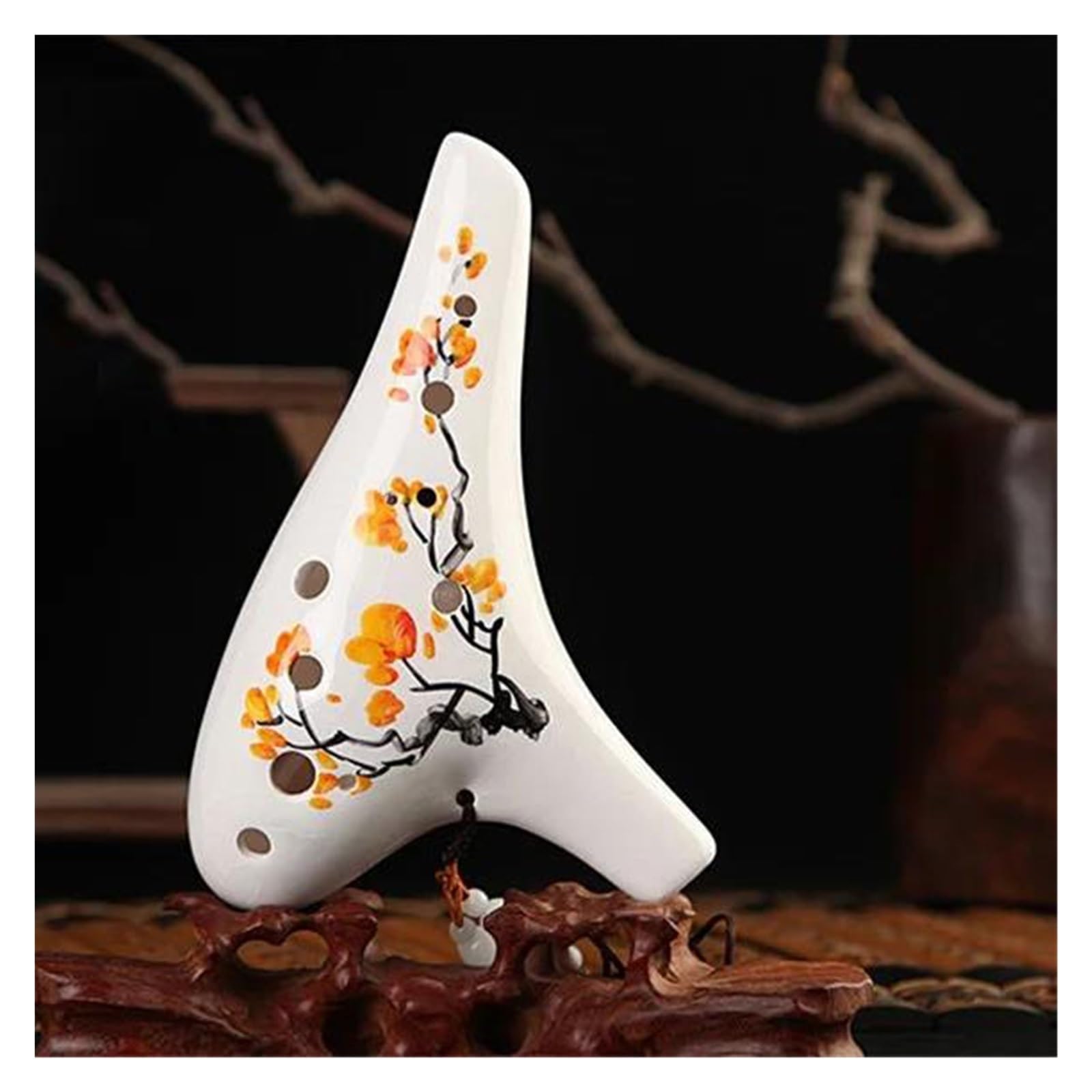 Ocarina Ocarina A 12 Fori Con Tono AC Stile Antico Cinese Forma Aggraziata Flauto In Ceramica Professionale Con Pittura A Mano(Figure A)
