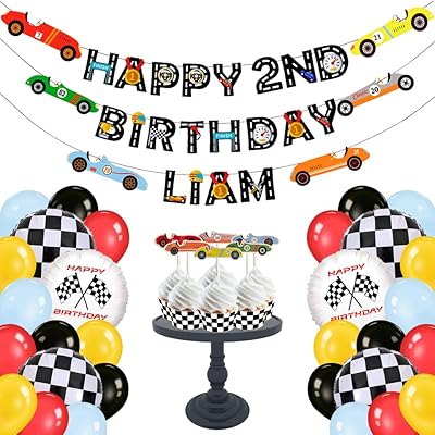 PartyTreasuresCo Custom Happy Birthday Race Car Botswana | Ubuy