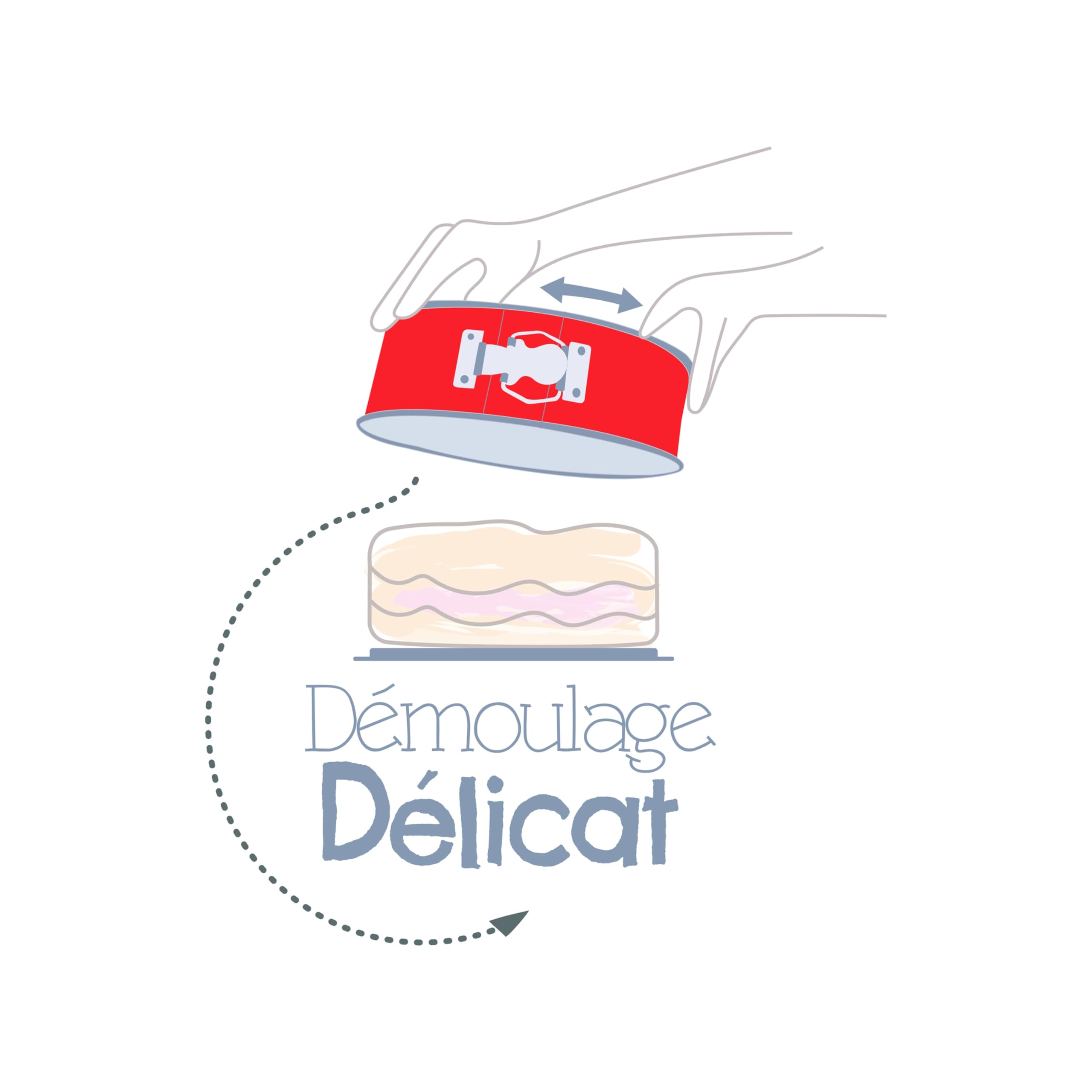 TEFAL Moule a savarin Delibake en acier - O 25 cm - Rouge et gris - Avec charniere