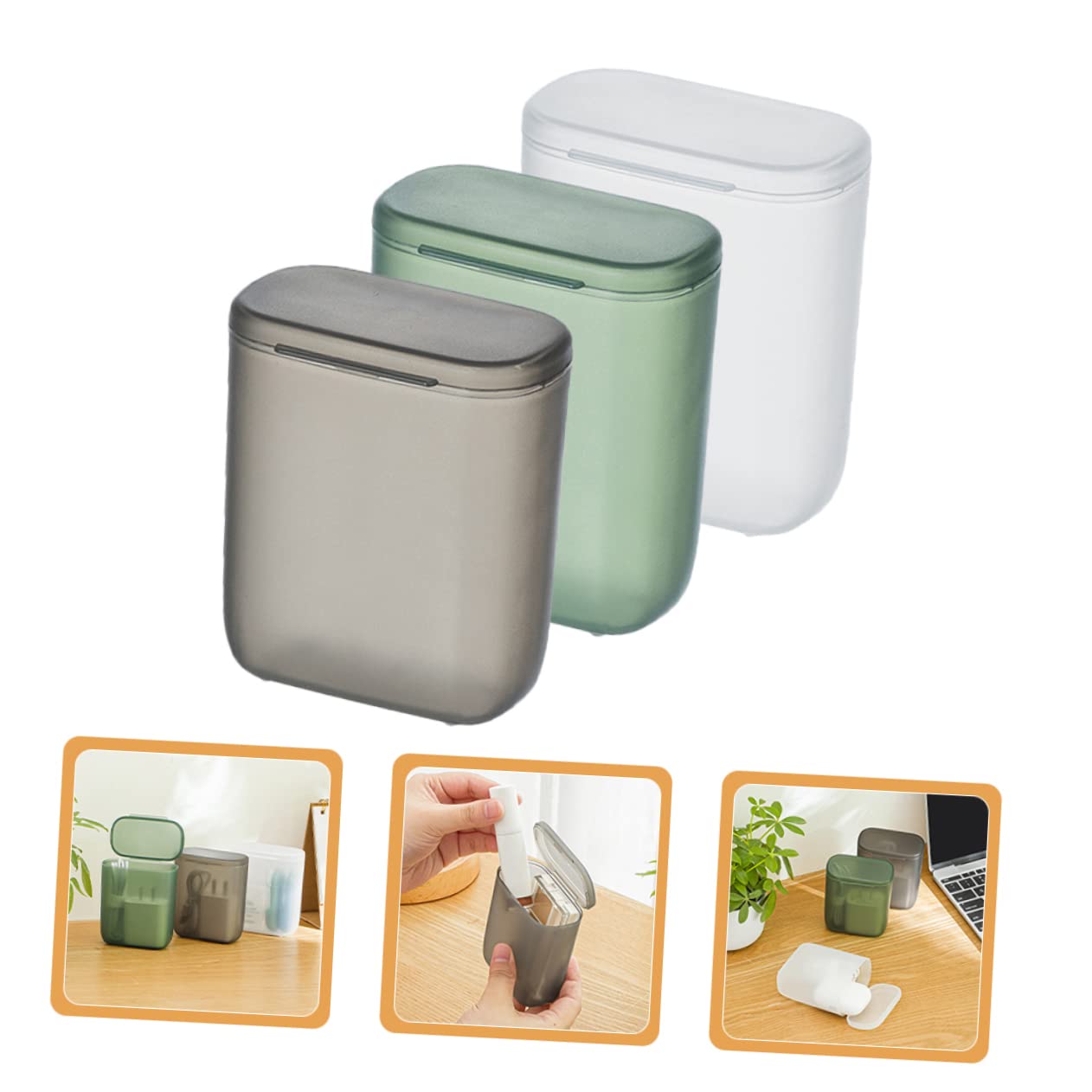 Boîte de Rangement Plastique avec Couvercle 3pcs PP Transparente