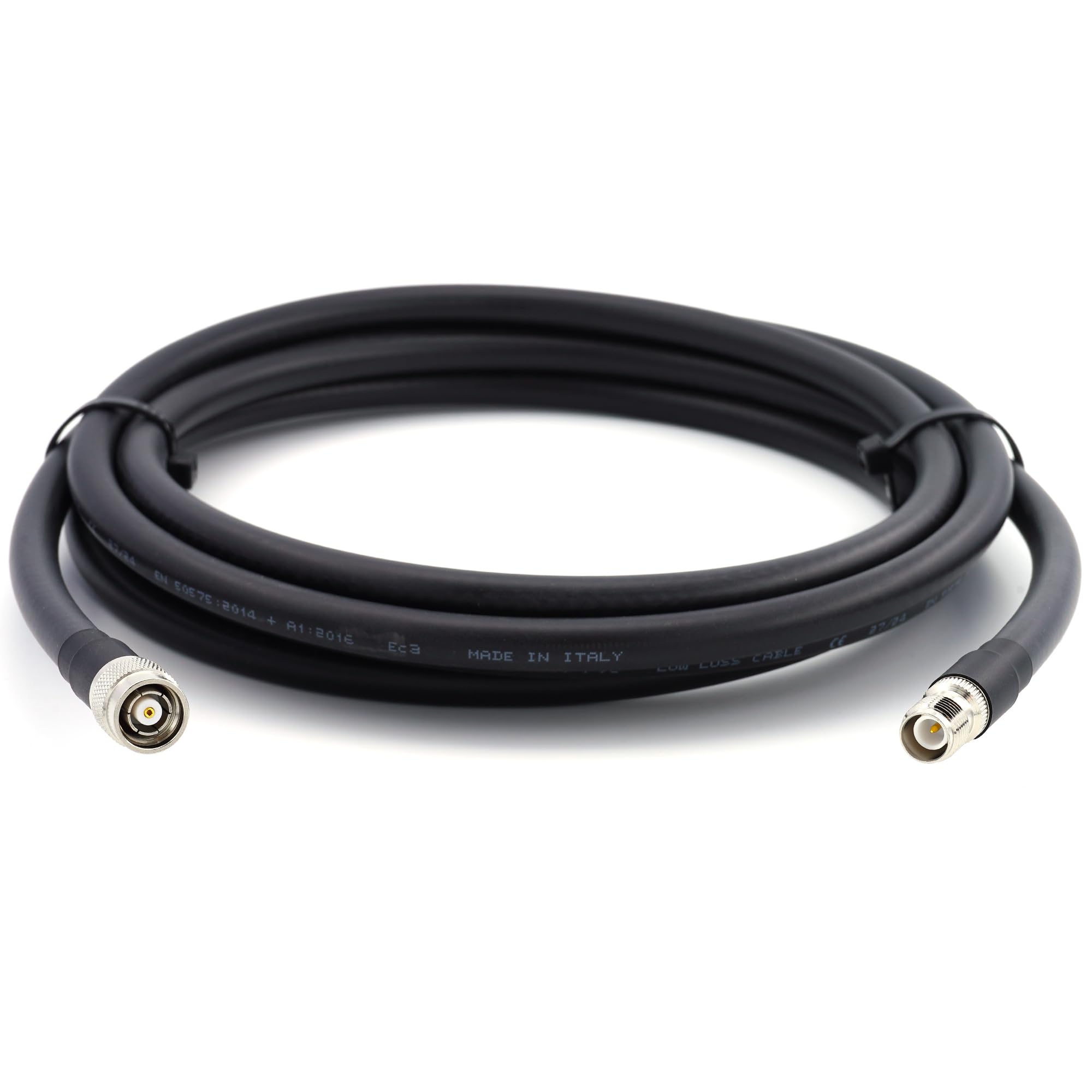 25m RP-TNC mâle à RP-TNC femelle Câble coaxial — HF400 Flexible 50 Ohm Câble d'extension (équivalent LMR400 UF UltraFlex) — pour WiFi LTE CDMA GSM DCS 4G 5G 6G Mobile Wireless Routeur Antenne