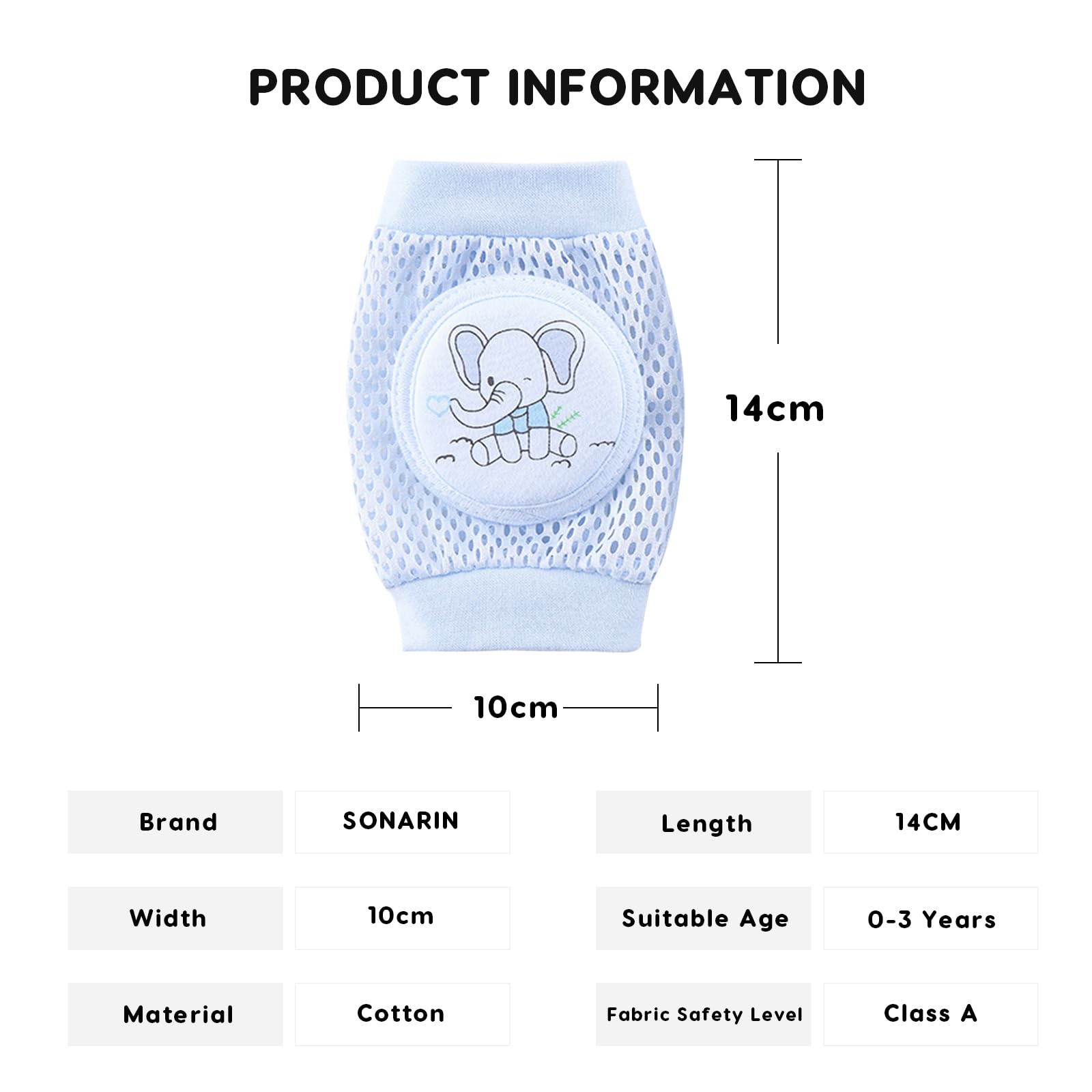 SONARIN 4 Pares Rodilleras Bebe para Gatear,Verano Rodilleras para Gatear Transpirables Protectores de Rodilla Elásticas Calentador de Piernas Bebé Suave Cómodo para Niños Niñas