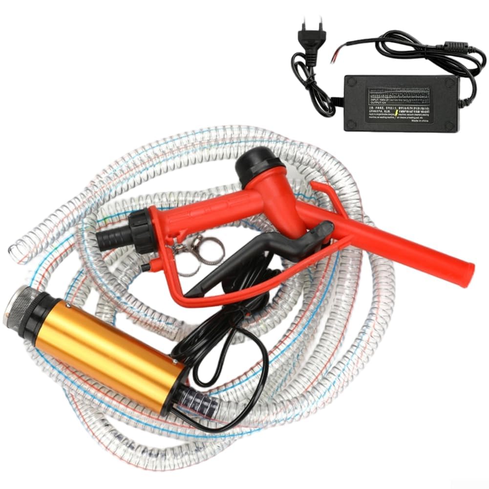 Pompa elettrica sommergibile per olio e acqua, per diesel, multi tensione, 12 V, 24 V, 220 V, pompa in acciaio inox da 51 mm e tubo in acciaio da 4 metri per un trasferimento affidabile del