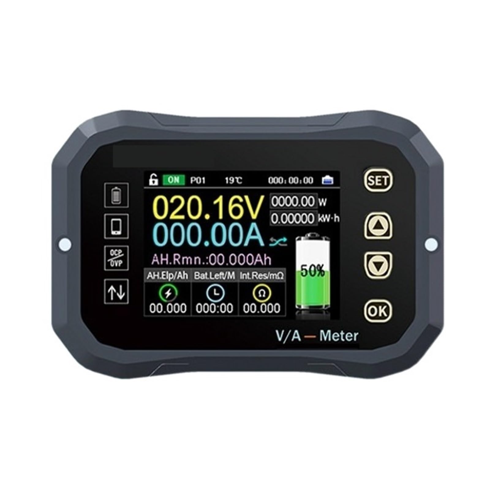 Monitor De Capacidad Medidor Coulomb Batería CC 100A 400A 600A 0-120V Corriente Voltaje Inalámbrico Voltímetro Coulómetro Carro Coche Detección Rápida Precisa(KG140F)