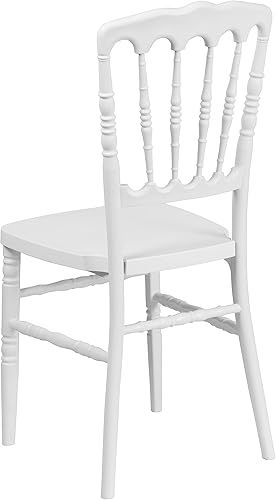 Miniatura 5 de Flash Furniture Silla Napoleón apilable de resina blanca serie HERCULES