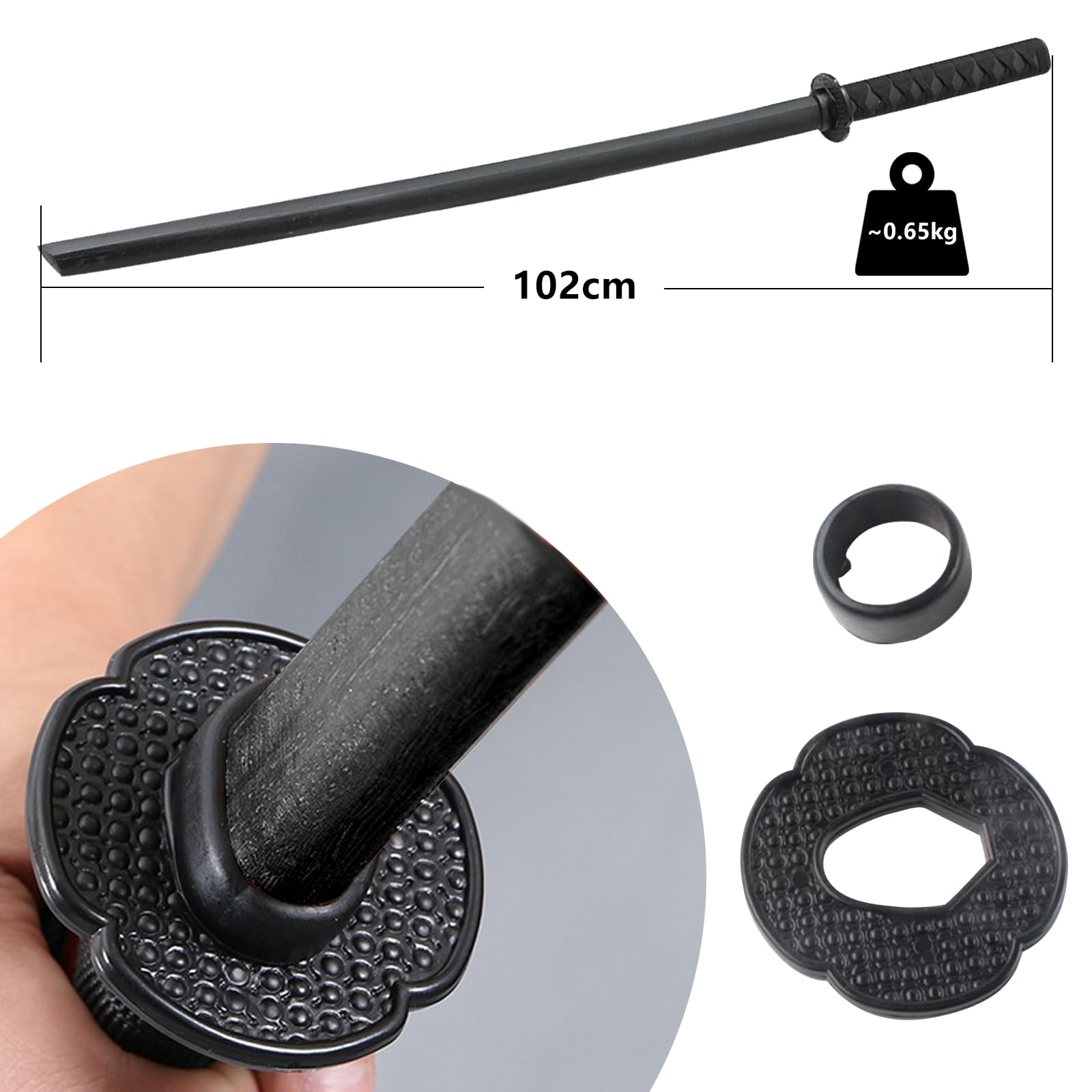 Patina Espada Japonesa de Madera con Vaina - Cosplay para, Estilo Samurai | Juego de rol cosplay Iaido Bokken