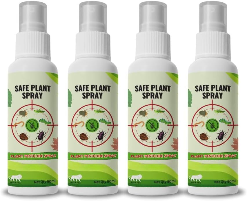 Safe Plant Spray – Natural Pesticide for Plants Home garden | Controls Mealybugs, Fungal Attacks & Insects | Plant Protection spray All in one & Growth Booster for Home Garden(Pack of 4)