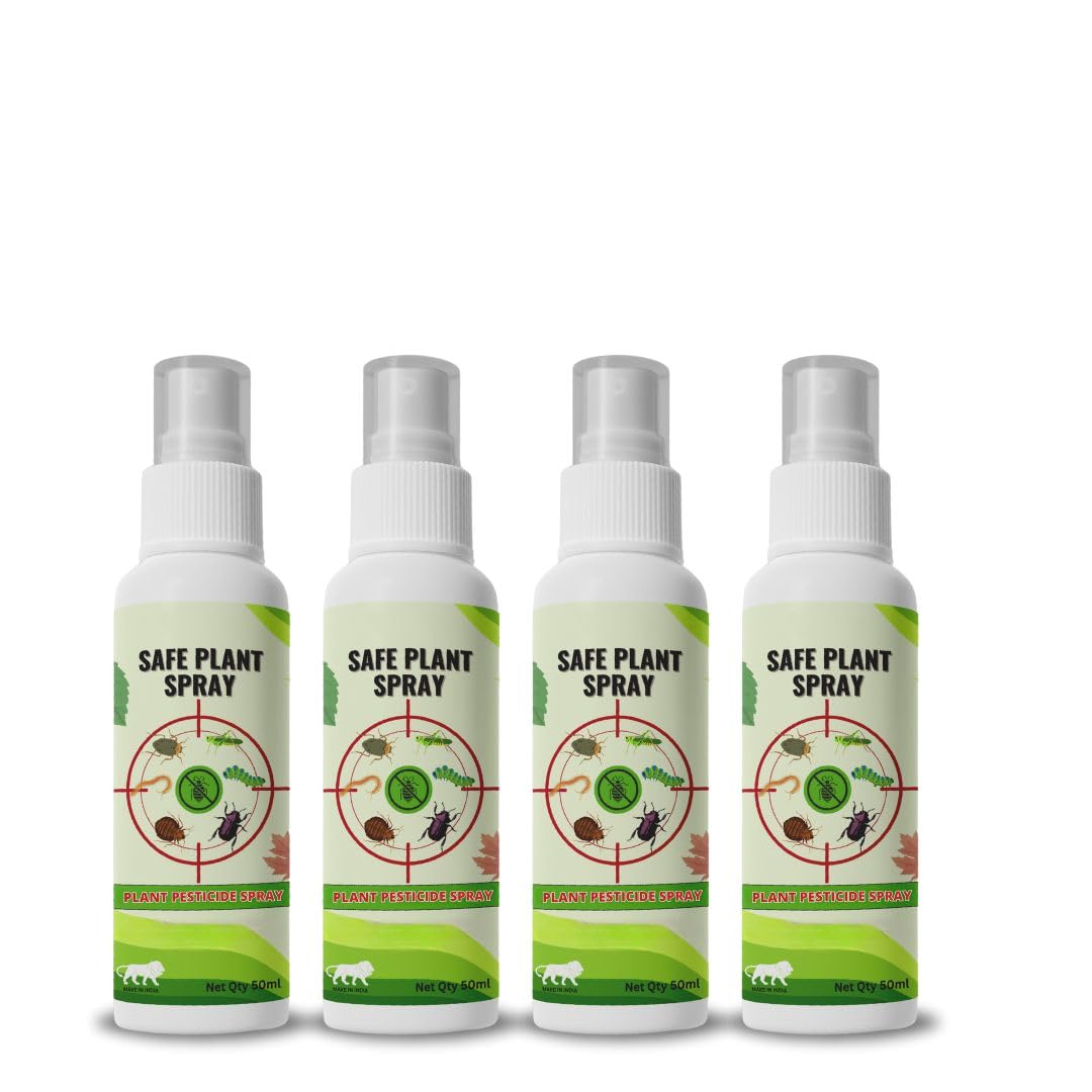 Safe Plant Spray – Natural Pesticide for Plants Home garden | Controls Mealybugs, Fungal Attacks & Insects | Plant Protection spray All in one & Growth Booster for Home Garden(Pack of 4)