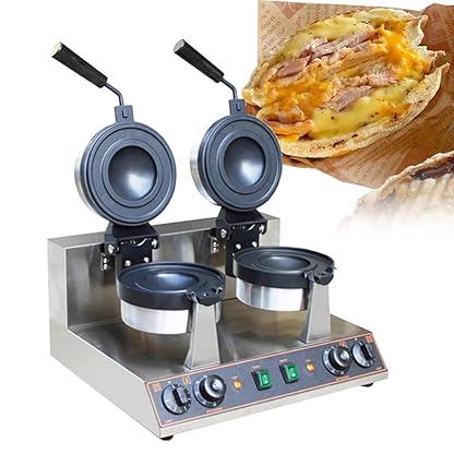 Elektrische Panini-Presse, Ufo-Burger-Maker 1300 W, Panini-Presse, kommerzielle antihaftbeschichtete Panini-Presse, Hamburger-Maschine, 50–300 °C einstellbare Temperatur für den gewerblichen