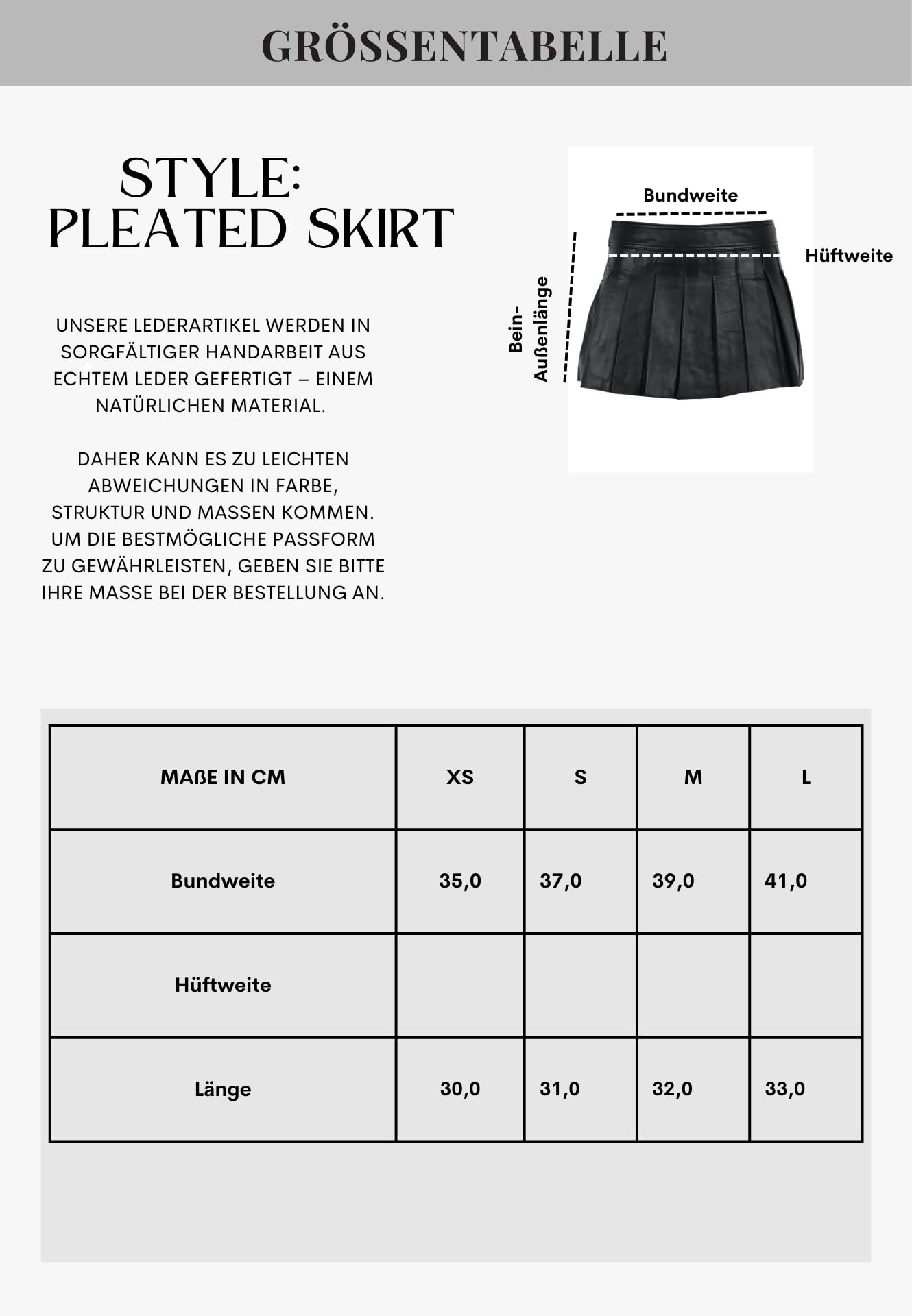 RICANO Plated Skirt - Damen Mini Leder-Rock aus echtem Lamm Leder in schwarz