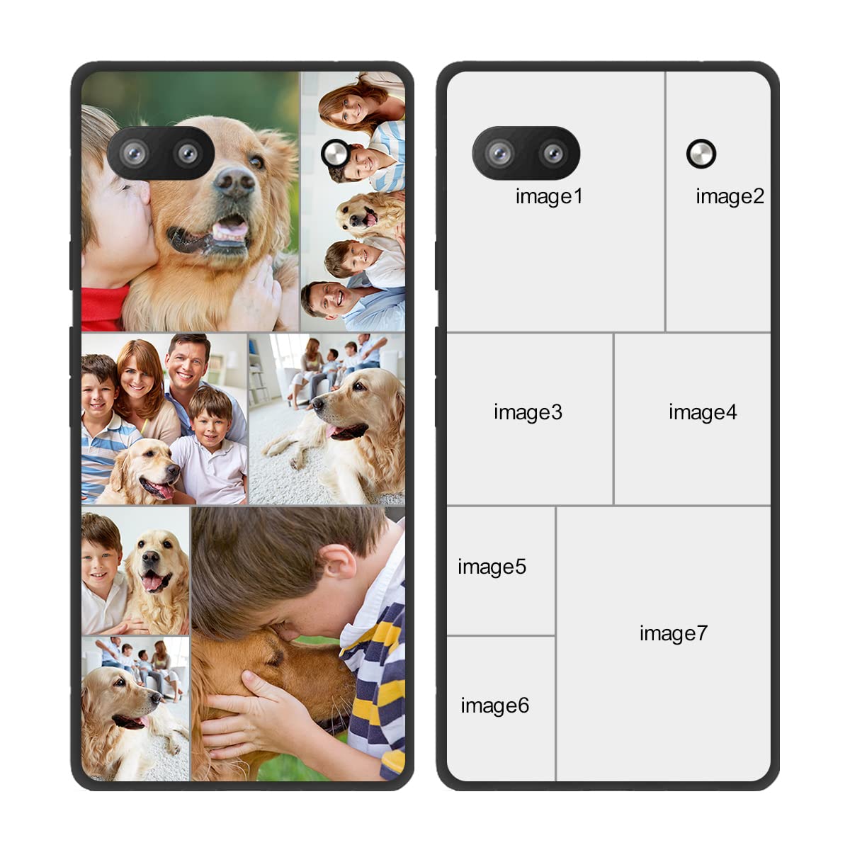 Custom Phone Case for Google Pixel 6A,Multi-Picture Collages Personalized Photo Text Case Anti-Scratch Drop Proof Protective Cover Black Soft Candy