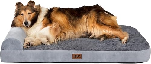 Bark Alley Cama extra grande para perro, cama ortopédica de espuma viscoelástica, sofá cama para perros con funda impermeable lavable para perros