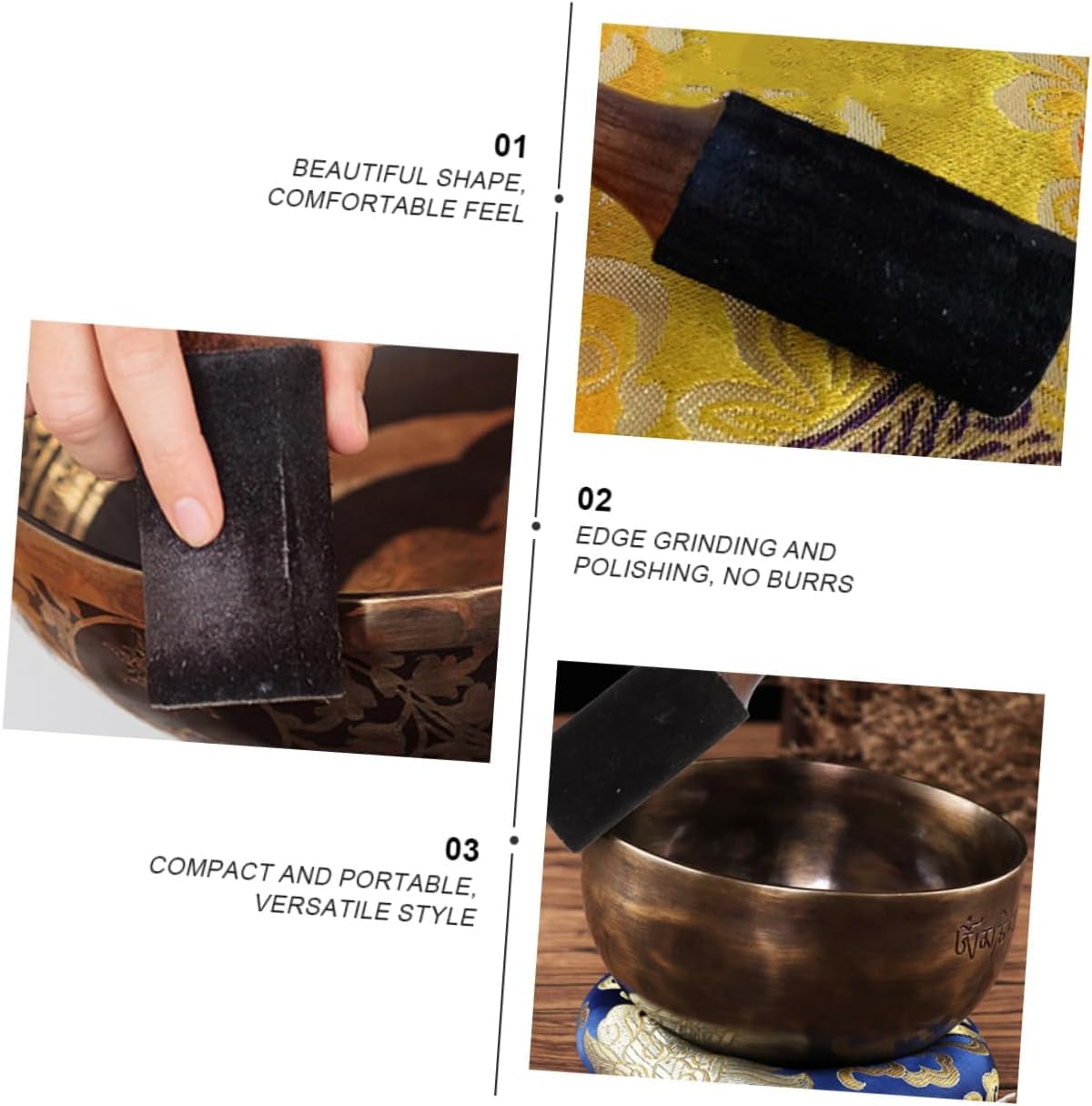 MAILLOCHE POUR BOL CHANTANT CYLINDRIQUE - BOIS ET FEUTRINE - Pick Et Boch