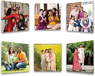 The Print Verse Photo Metal Fridge Magnets–Set of 6Pcs|3×3Inch|Customized|Everlasting Colours|Waterproof|Glossy|Home Deco... Price In India